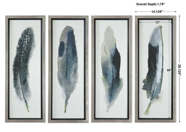 Uttermost® 4-Piece Feathered Beauty Framed Prints Set-2