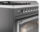 Ilve® Nostalgie II Noblesse 48'' Graphite Matte Pro Style Dual Fuel Range with Chrome Trim-4