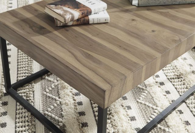 Signature Design by Ashley® Bellwick Natural Coffee Table with Black Metal Base-4