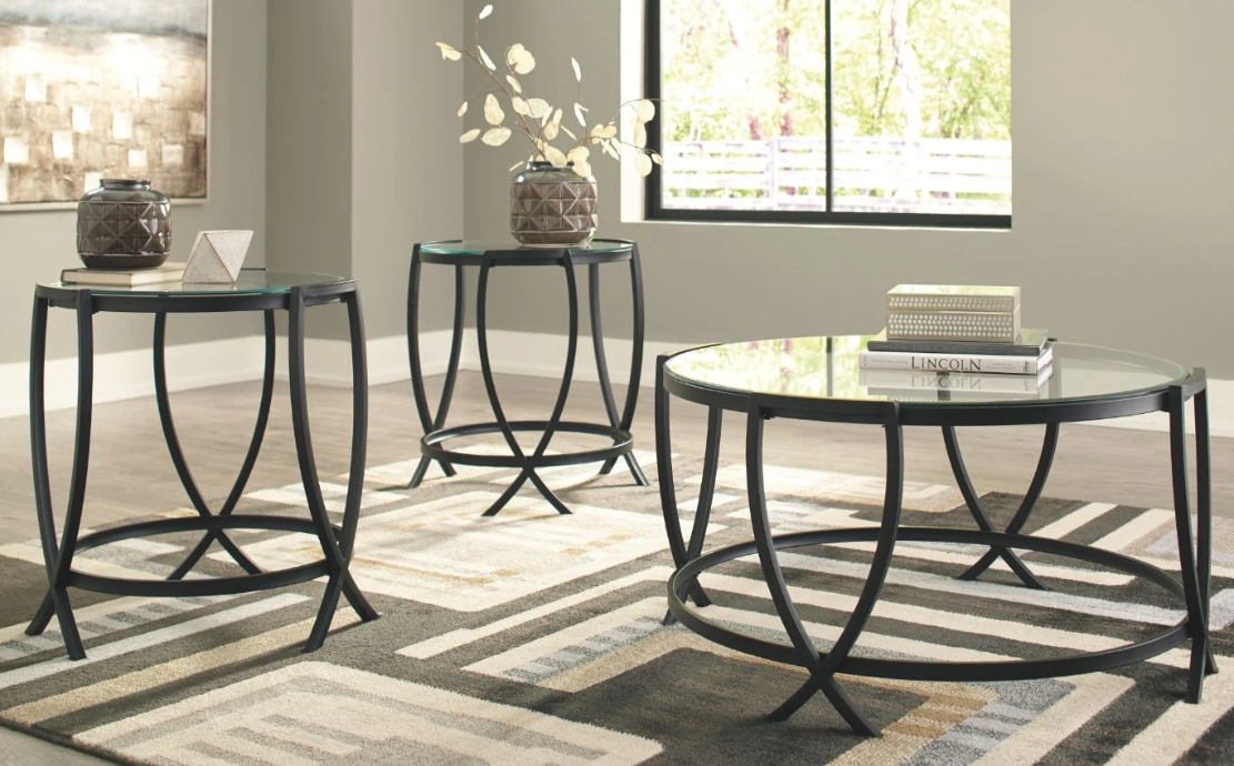 Signature Design by Ashley Tarrin 3-Piece Black Occasional Table Set
