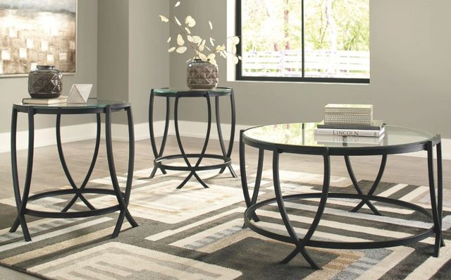 Signature Design by Ashley® Tarrin 3-Piece Black Occasional Table Set-4