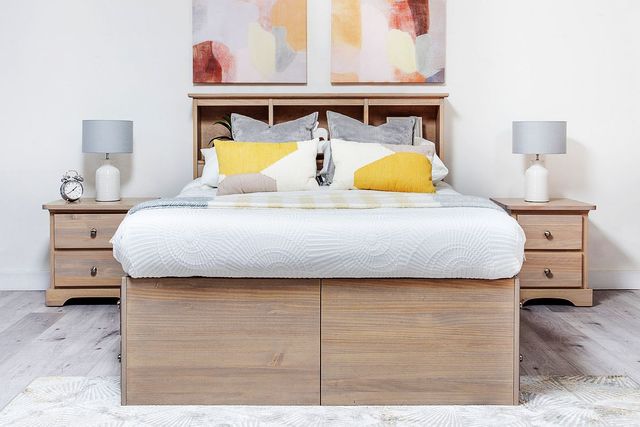 Mako Wood Furniture Youth Collection Pine Double Captain's Storage Bed-1