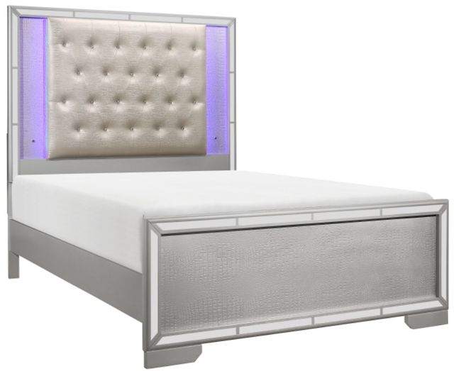 Mazin Furniture Aveline Silver Eastern King Panel Bed-0