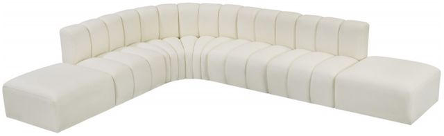 Meridian Furniture Arc 7-Piece Cream Leather Modular Sectional-0