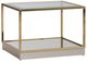 Michael Amini® Savannah Breeze 2-Piece Glass Top Short Cocktail Table with Bright Gold Base Set-0