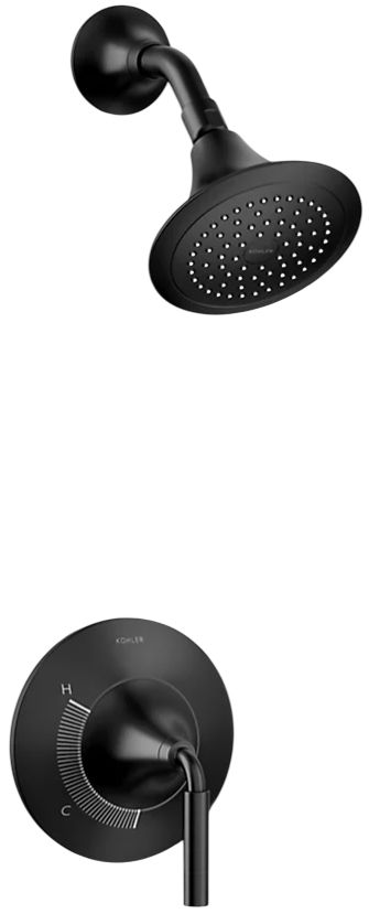 KOHLER® Tone™ Rite-Temp® Matte Black 2.5 GPM Shower Trim Kit-0