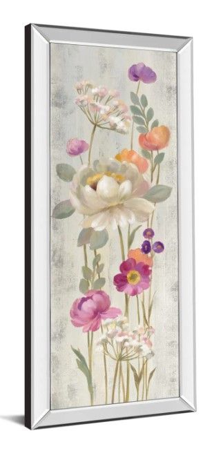 Classy Art Retro Floral II by Silvia Vassileva Mirrored Frame Wall Art-1