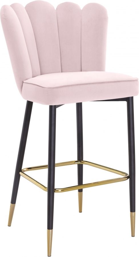 Meridian Furniture Lily Pink Velvet Stool-0