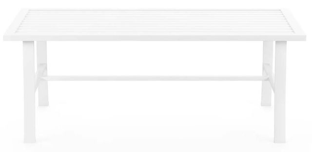 Sunset West Bristol Satin White Aluminum Outdoor Coffee Table-1