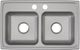 Elkay Lustertone® Classic Lustrous Satin 29" x 18" x 5-1/2" 2-Hole Equal Double Bowl Drop-In ADA Sink-0