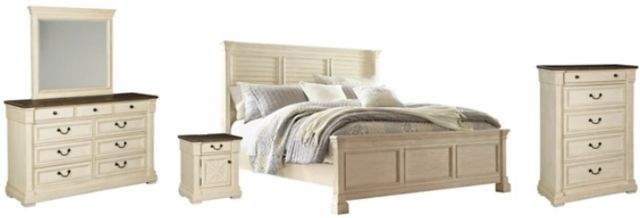 Signature Design by Ashley® Bolanburg 5-Piece Antique White California King Panel Bed Set-0