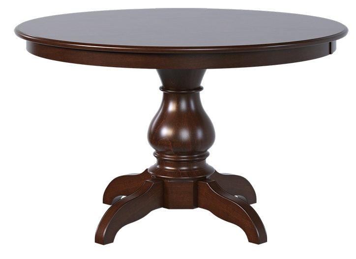 Country View Woodworking Customizable Westfield 38" Hickory Top Dining Table with 2-Leaf and Brown Maple Base