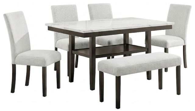New Classic® Home Furnishings Carissa 6-Piece Espresso/Stone Dining Table Set-0