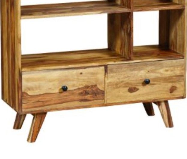 Jaipur Furniture Oker Brown 2-Drawer and 9-Shelves Bookcase-2