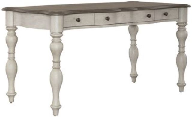 Liberty Furniture Chesapeake 3-Piece Taupe/Wirebrushed Antique White Desk and Hutch Set-2