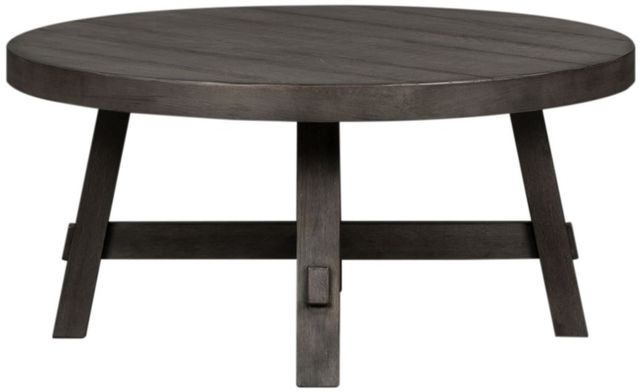 Liberty Furniture Modern Farmhouse Dusty Charcoal Splay Cocktail Table-0