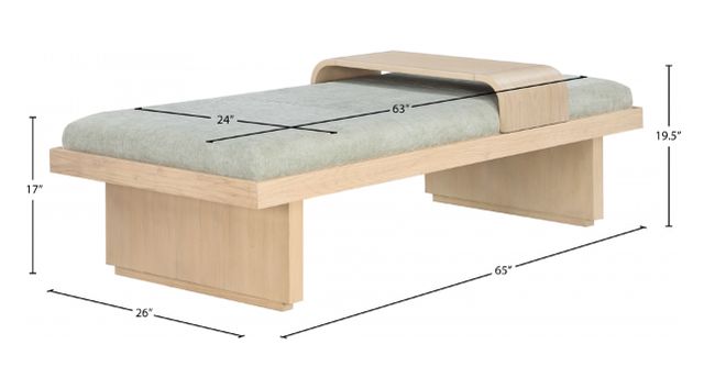 Meridian Furniture Arlington Mint/Natural Bench-3