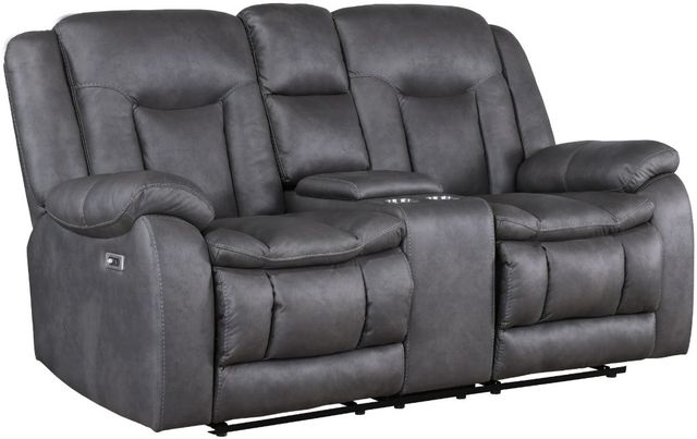 New Classic® Home Furnishings Morello Gray Power Console Loveseat-0