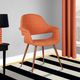 Armen Living Phoebe Orange/Walnut Dining Arm Chair-1