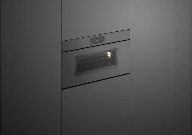 Fisher & Paykel Series 9 Minimal 30" Grey Glass Compact Convection Speed Oven-4