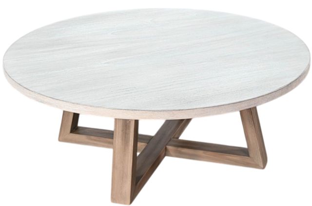 American Wholesale Furniture Rogan Light Gray Coffee Table with Wheat Base-0