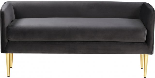 Meridian Furniture Audrey Grey Velvet Accent Bench -1