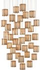 Currey & Company Daze Multi-Drop Antique Brass/Painted Silver/White Pendant Lighting-1