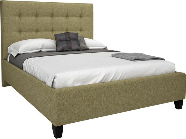 Beaudoin Customizable Chelsea King Upholstered Box Spring Base Bed with Woodland Footboard-0