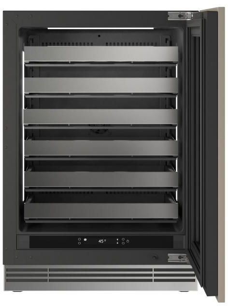 U-Line®  Home Collection 24" 5.1 Cu. Ft. Panel Ready Wine Refrigerator with Glass Door-2