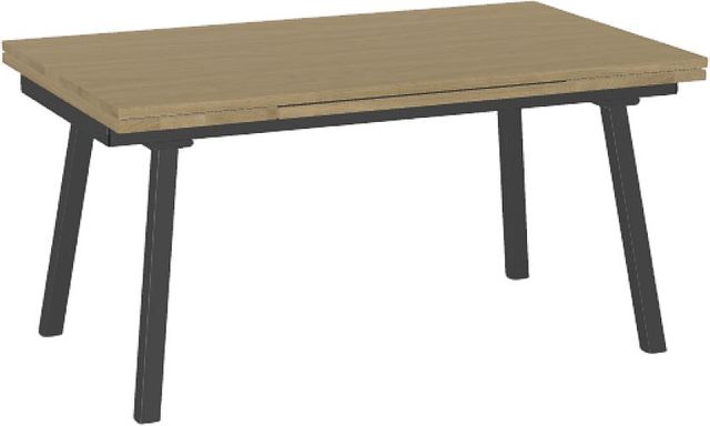 Amisco Customizable Lewis 90" Rectangular Extendable Table with 1" Thermo Fused Laminate Top and 2 Leaves-0