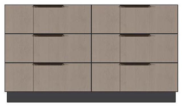 Country View Woodworking Customizable American Modern 56" 6-Drawer Black Bar Plinth Base Dresser-0