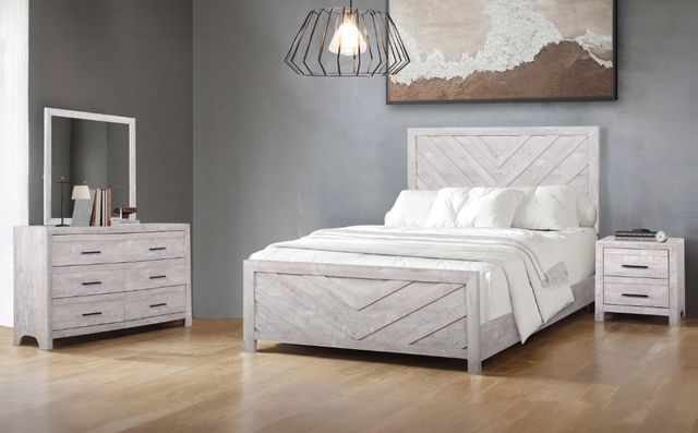New Classic® Home Furnishings Biscayne 4-Piece Driftwood Queen Panel Bedroom Set-1