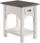 Riverside Furniture Grand Haven Rich Charcoal Chairside Table with Feathered White Base -0