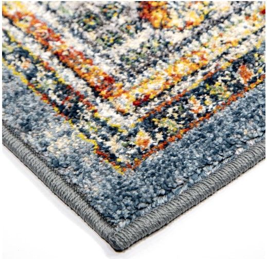 Orian Imperial Excalibur Distressed Blue 5'x8' Area Rug-2