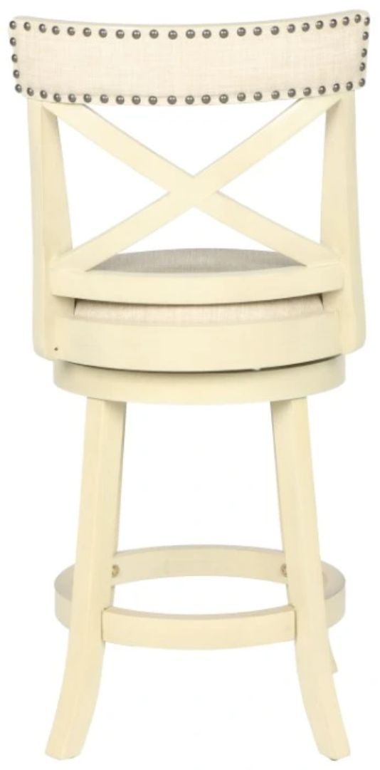 New Classic® Home Furnishings York White Swivel Counter Stool-3
