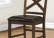 Monarch Specialties Inc. 2-Piece Brown Leather/Dark Walnut 44" Upholstered Dining Counter Height Cha-1