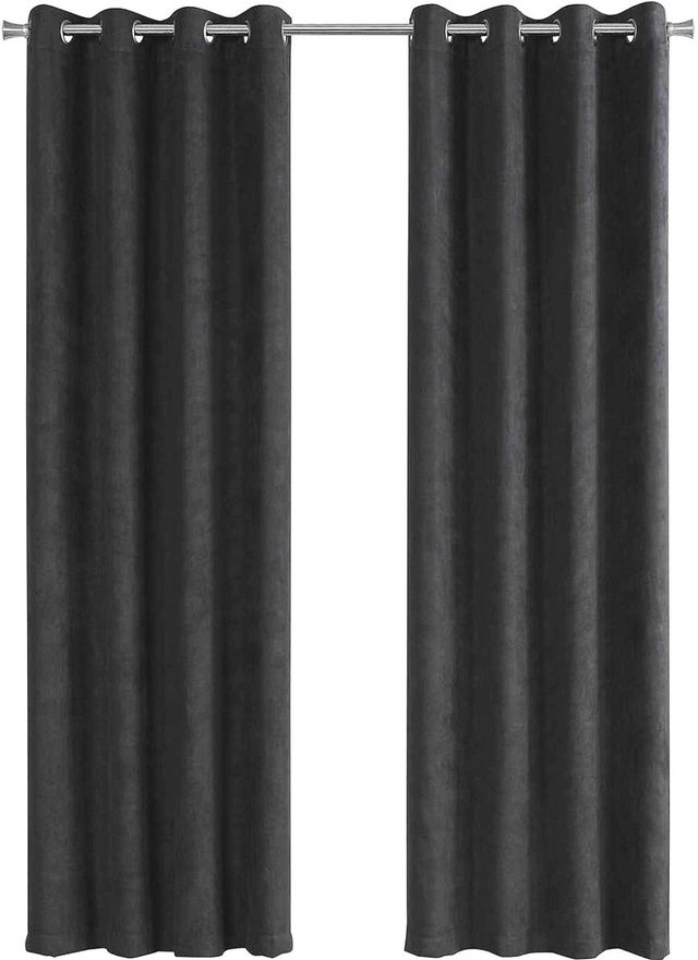 Monarch Specialties Inc. 2-Piece Grey 54" x 95" Room Darkening Curtain Panel Set-0