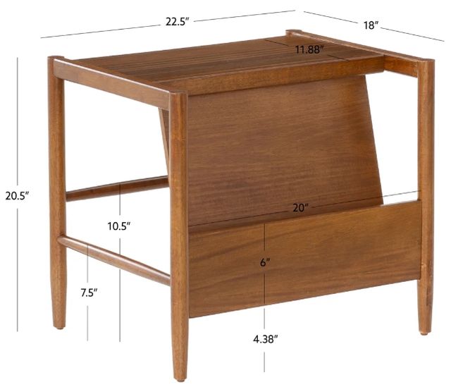 Linon Flay Walnut Magazine Rack-2
