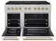 ZLINE Autograph Edition Paramount 48" 6.7 Cu. Ft. Satin Stainless Steel Gas Range with 8 Burner DuoPro™ Cooktop and Dual Ovens with White Matte Doors and Polished Gold Accents-5