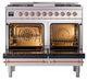 Ilve® Nostalgie II Noblesse 40'' Stainless Steel Pro Style Dual Fuel Range with Copper Trim-2