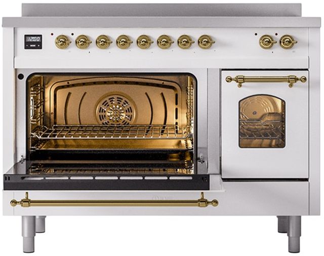 Ilve® Nostalgie II Series 48" White Pro Style Induction Range-2