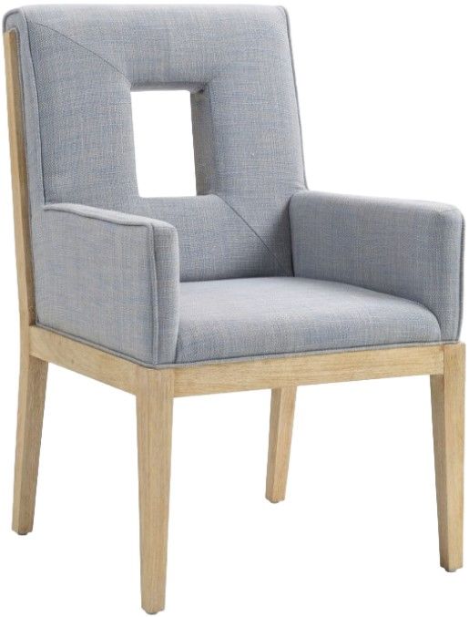 Meridian Furniture Gwendolyn Navy/Natural Linen Textured Upholstered Dining Chair-0