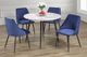 Titus Furniture T-3485 Gray Faux Marble Dining Table with Black Metal Legs -2