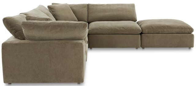 Moe's Home Collection Terra Condo Dream 5-Piece Desert Sage L-Shaped Modular Sectional and Ottoman-2