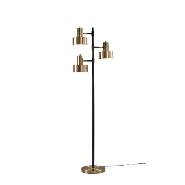 Adesso® Clayton Matte Black And Antique Brass Tree Lamp-0
