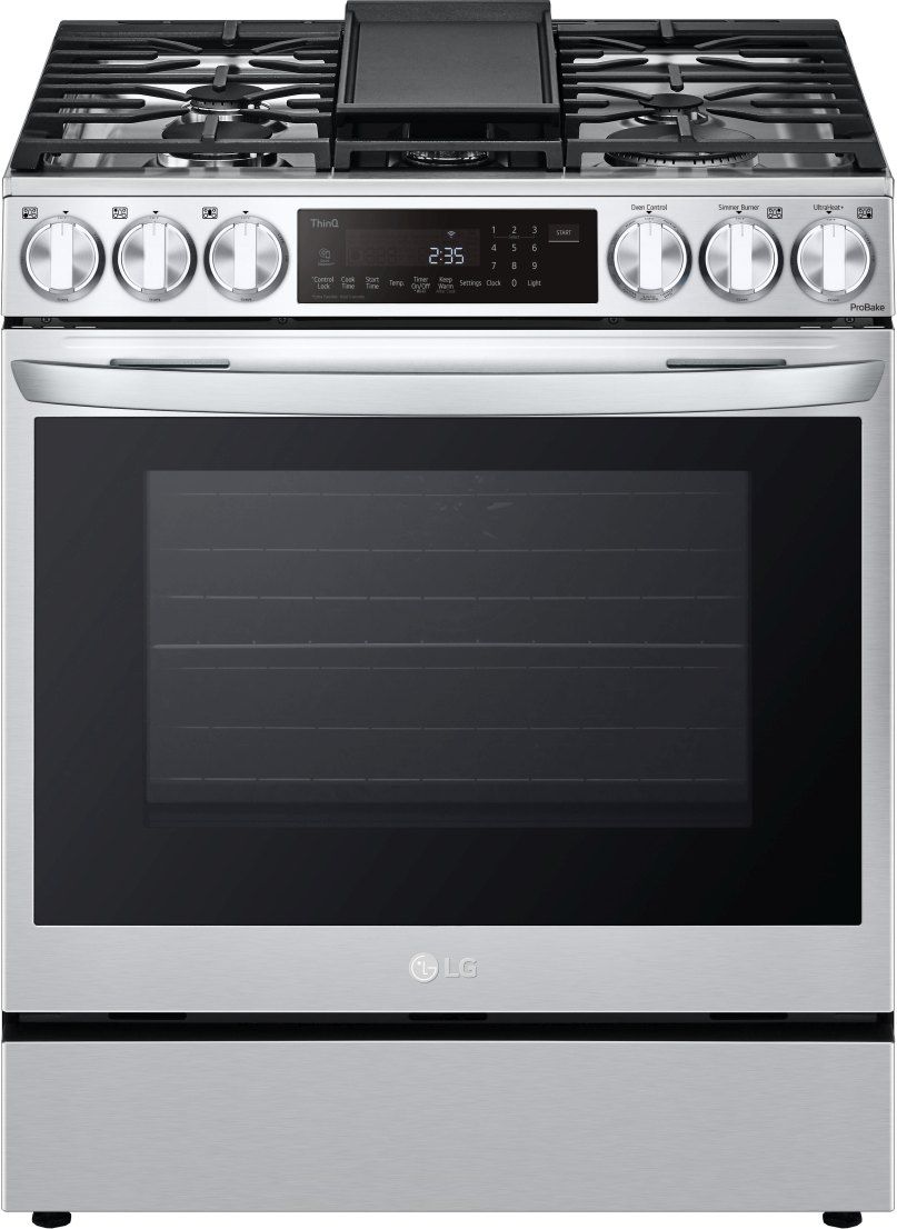 LG 30" PrintProof™ Stainless Steel Slide In Dual Fuel Range