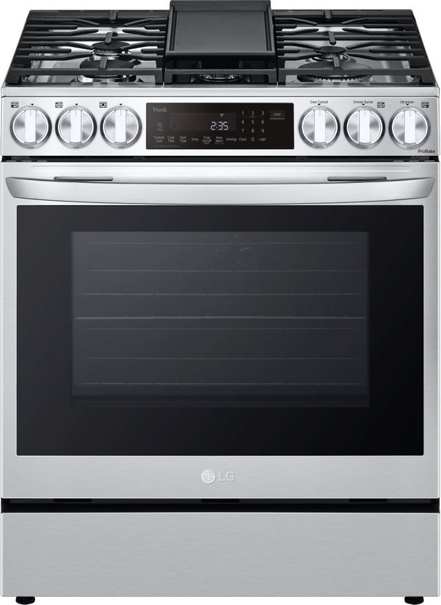 LG 30" PrintProof™ Stainless Steel Slide In Dual Fuel Range-0