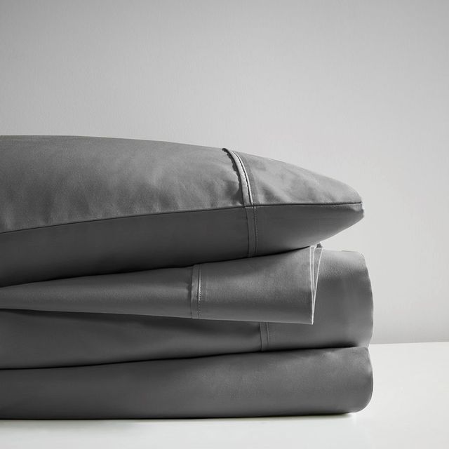 Olliix by Madison Park Grey California King 600 Thread Count 100% Pima Cotton Sheet Set-4