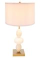 A & B Home Gold/White Three Tiered Round Table Lamp with Drum Shade-1