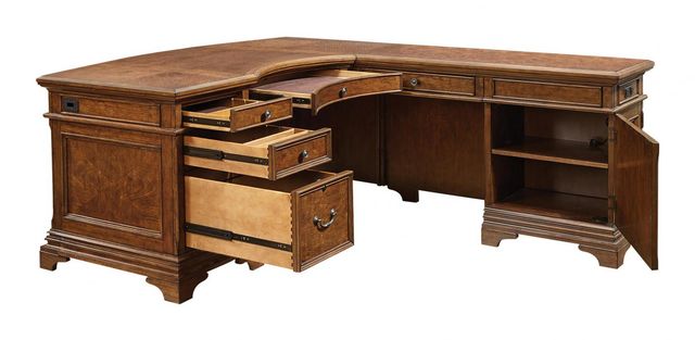 aspenhome® Hawthorne 2-Piece Carmel Brown 66" Desk-1
